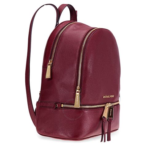 michael kors rhea medium leather backpack oxblood|Michael Kors rhea backpack large.